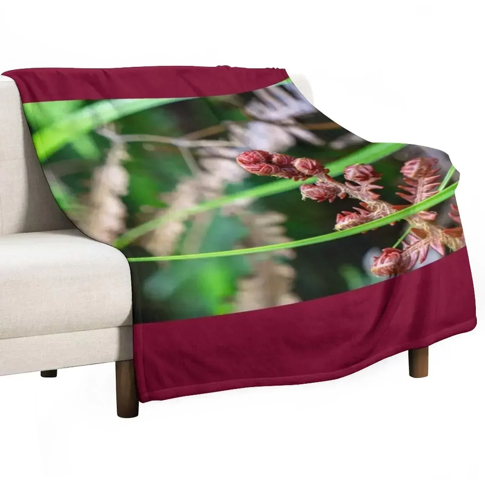 Ama'u Fern Unfurling Throw Blanket Soft Breathable Blanket for Night Sleeping