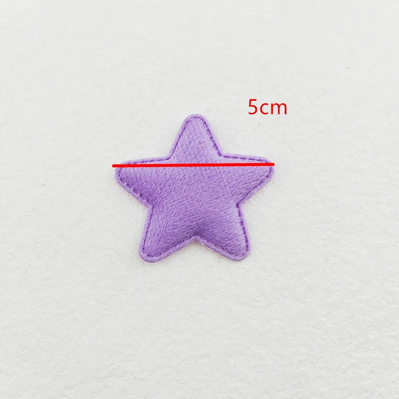 60Pcs 5CM Furry Felt Star Padded Appliques For Baby Clothes Sock Hat Sewing DIY Headwear Bow Accessories Patches