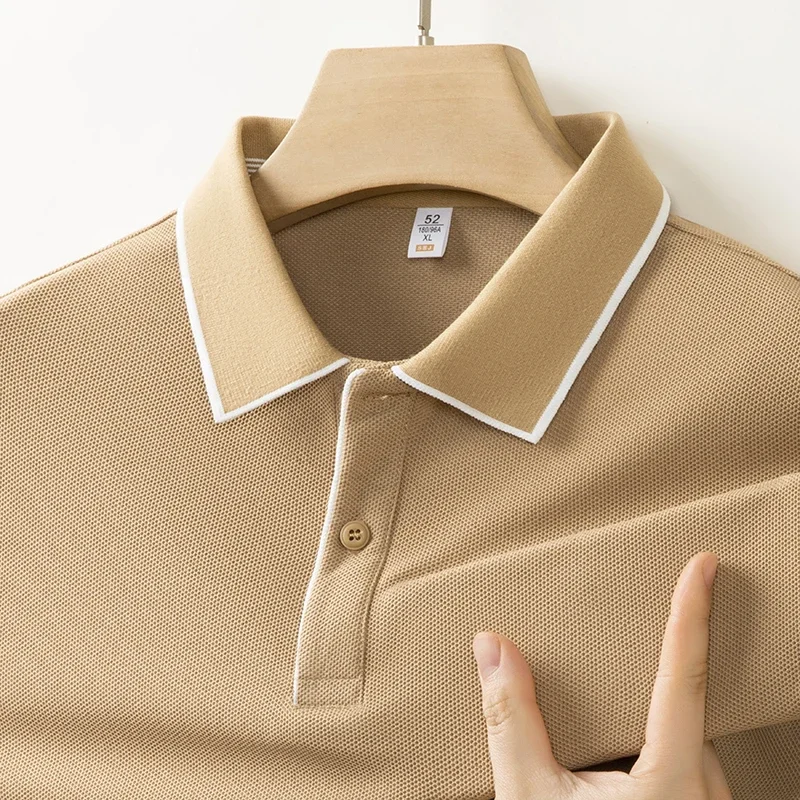 2026 Neues Herren Business Casual Kurzarm-Hemd Einfarbiges Polohemd Modisch Atmungsaktiv Bequem Vielseitiges Oberteil