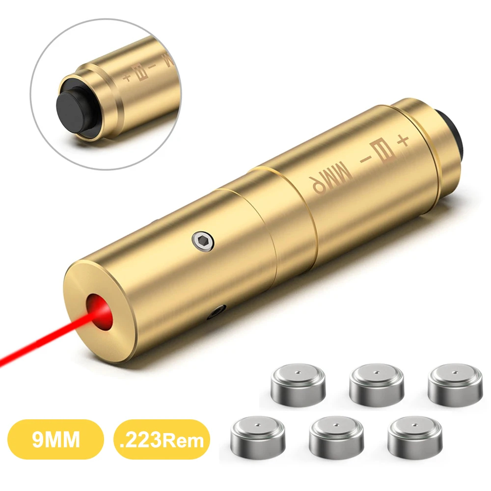 

Laser Bore Sight 9mm/223 5.56mm Bore Sight Upgrade Switch Design Red Laser Bore Sighter Zeroing Laser Bullet Sight Laser Pointer