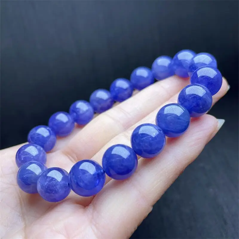 10MM Natural Tanzanite Bracelet Women Fashion Sweet Reiki Healing Fengshui Energy Strand Girls Jewelry 1PCS