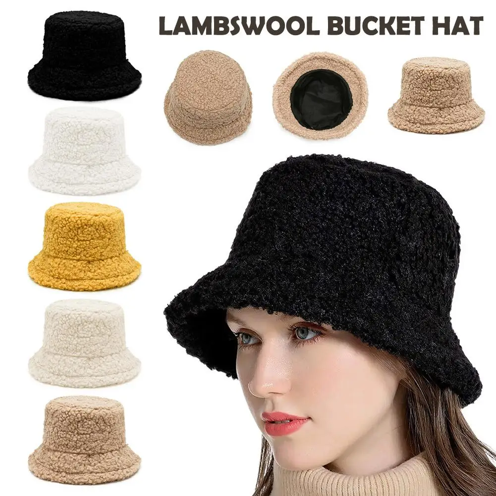 Women's Autumn And Winter Classic Solid Color Lamb Fisherman Paris Versatile Week Hat Hat Student Hat Sun Warm Soft Fashion W4B5