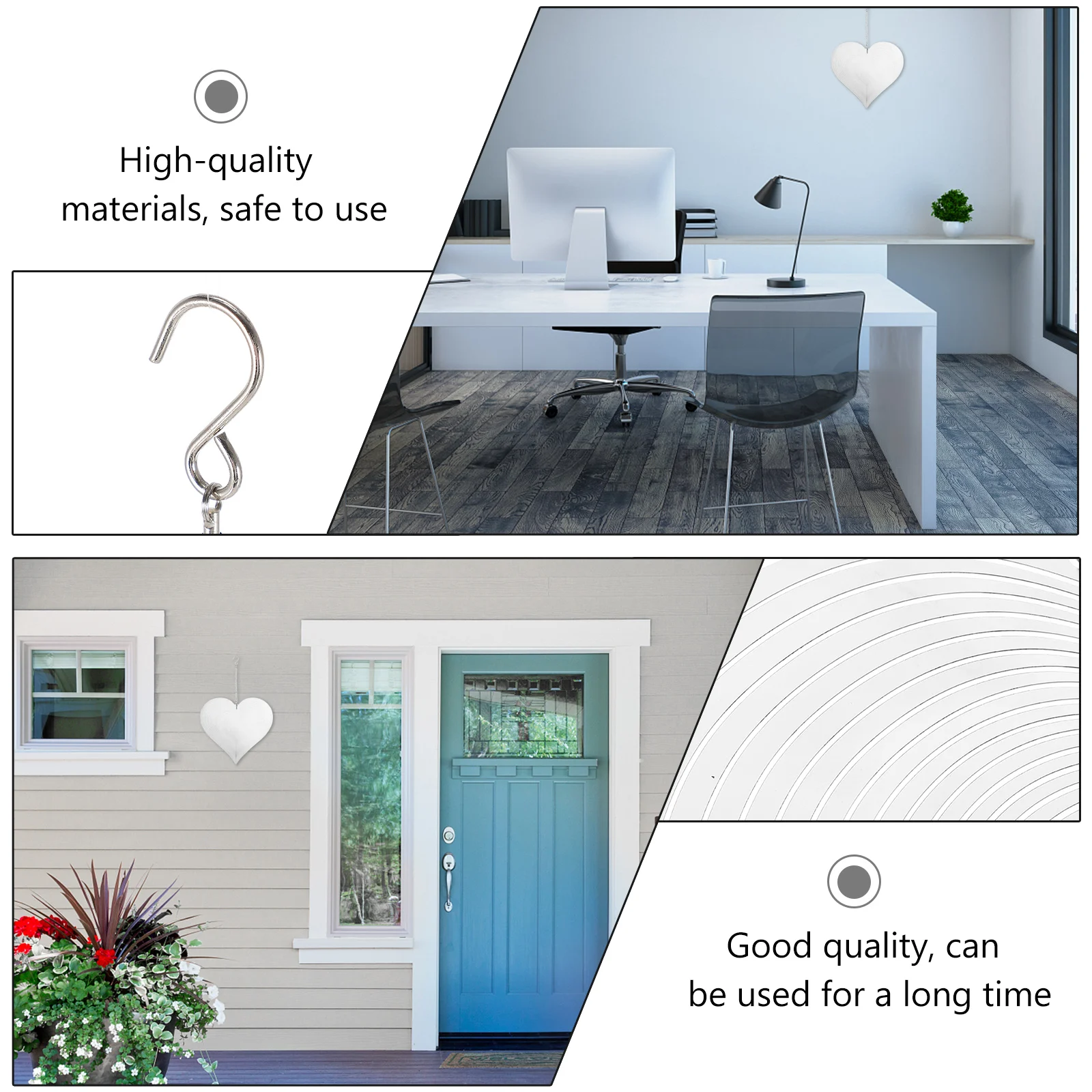 

Metal Love Heart Wind Chime Creative Chic Hanging Decor Delicate Heart Shape Pendant for Home Garden Metal Wind Bell