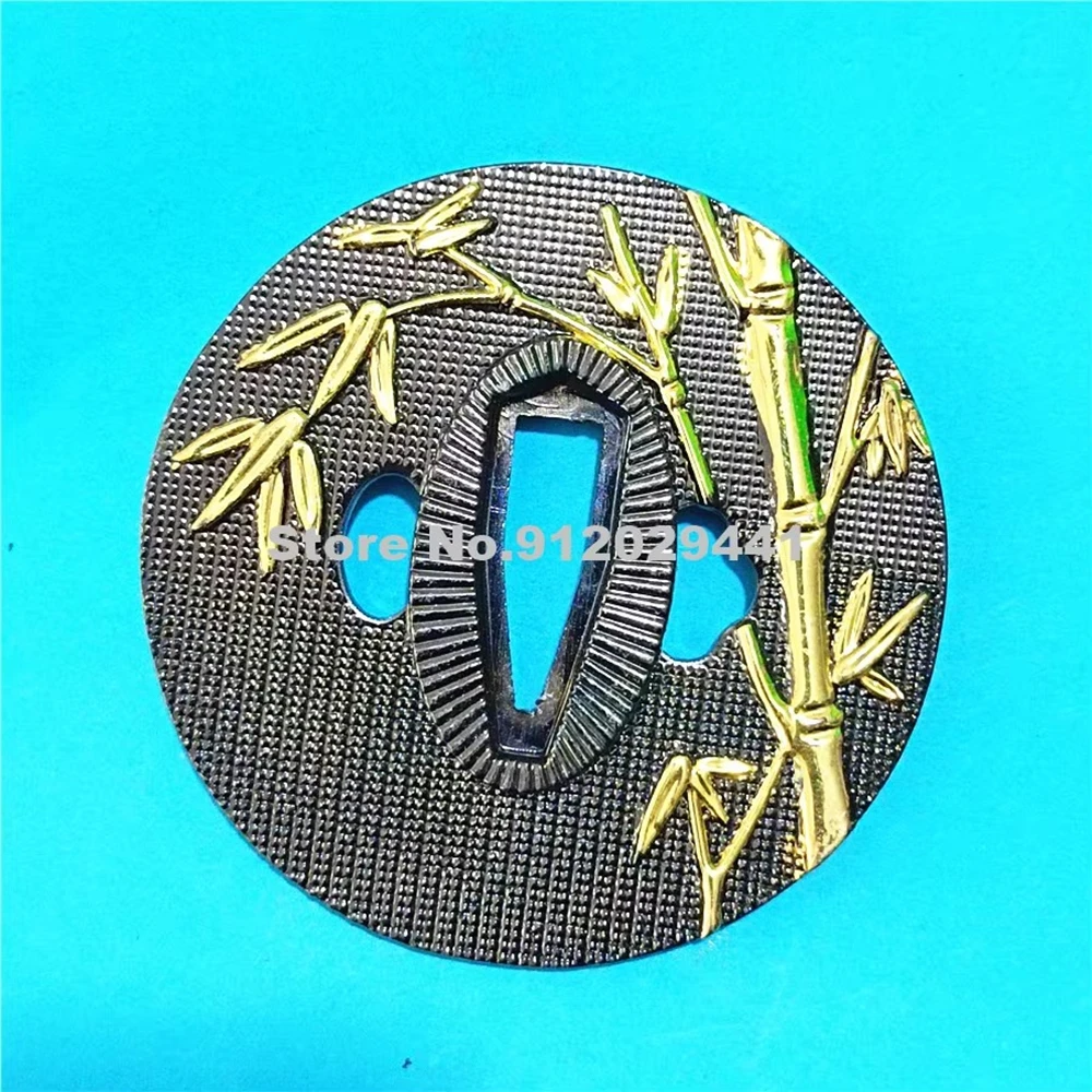 Beautiful Alloy Guard Tsuba W Bamboo For Japanese Sword Samurai Katana Accessories