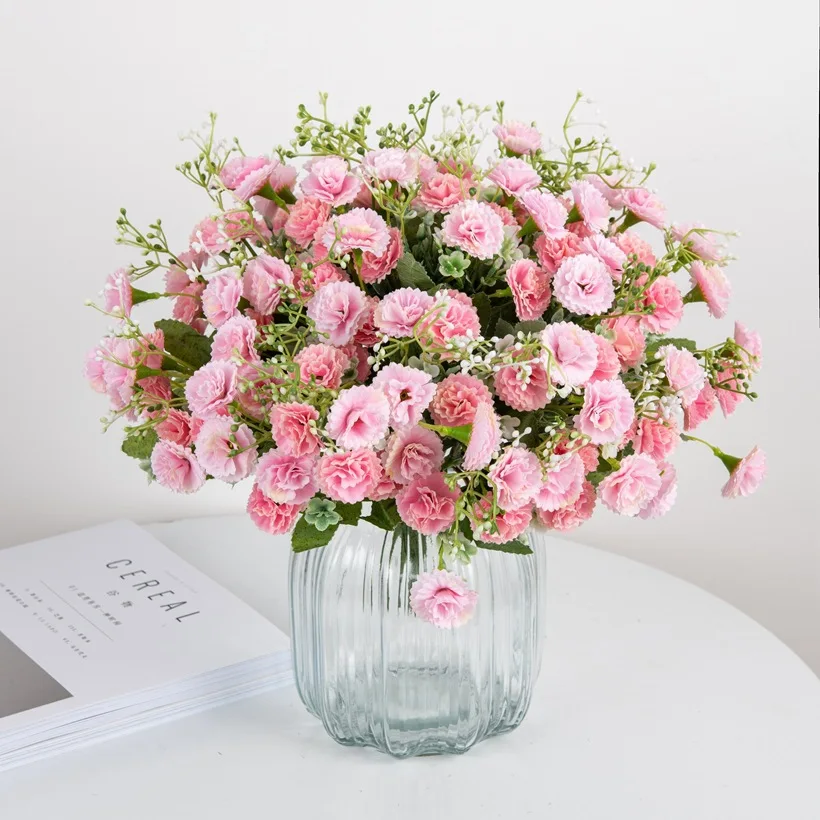 

Artificial Flowers for Wedding Home Christmas Living Room Decoration Scrapbook Diy Party Candy Box Silk Hydrangea Bridal Bouquet