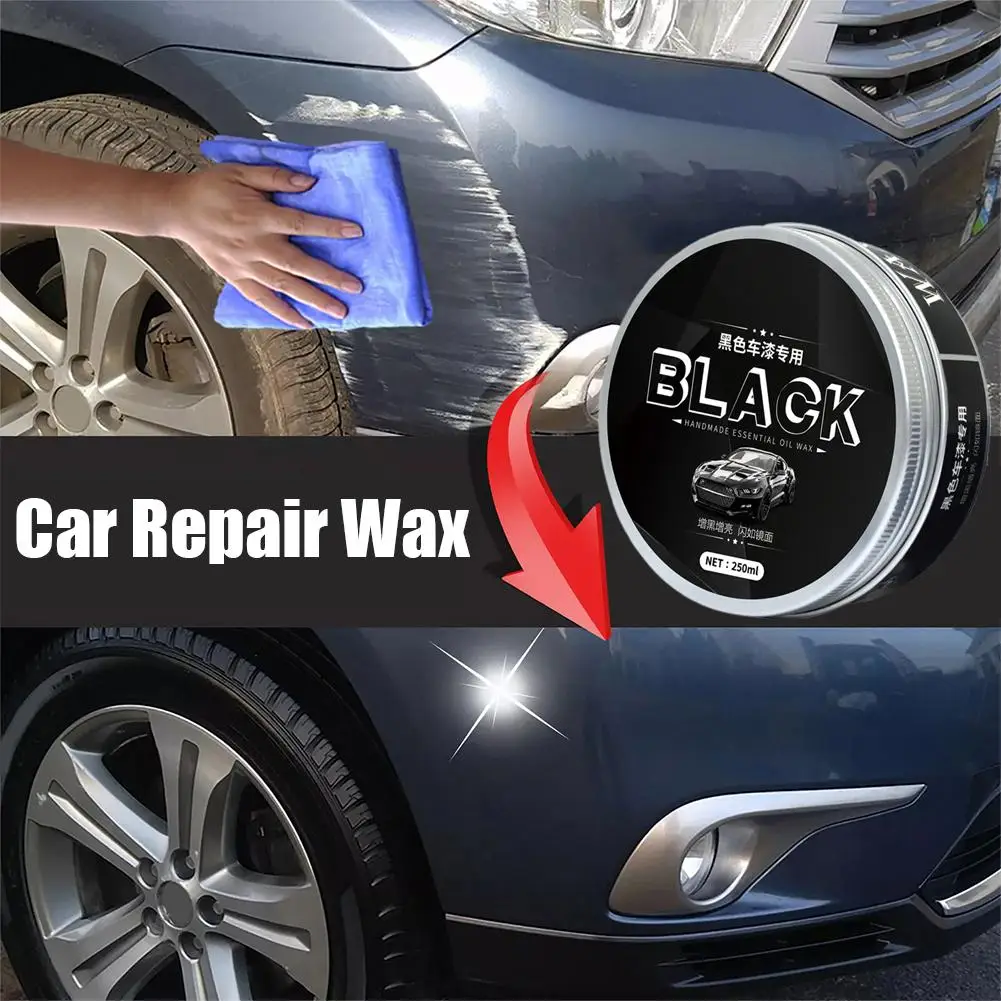 Pâte de cire noire cristal 250ml, cire de voiture Premium pour une brillance profonde et réfléchissante avec Protection longue durée T6K8