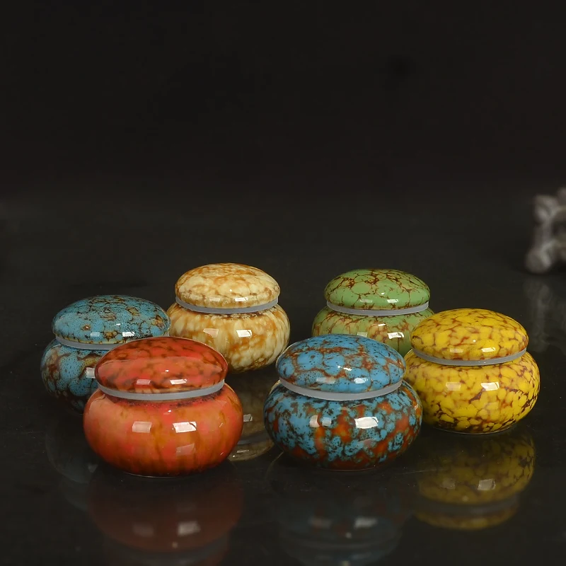 

Ceramic Sealed Jar Small Tea Jar Fragrance Powder Bottle Chinese Medicine Ointment Prescription Divided Into Porcelain Bottle