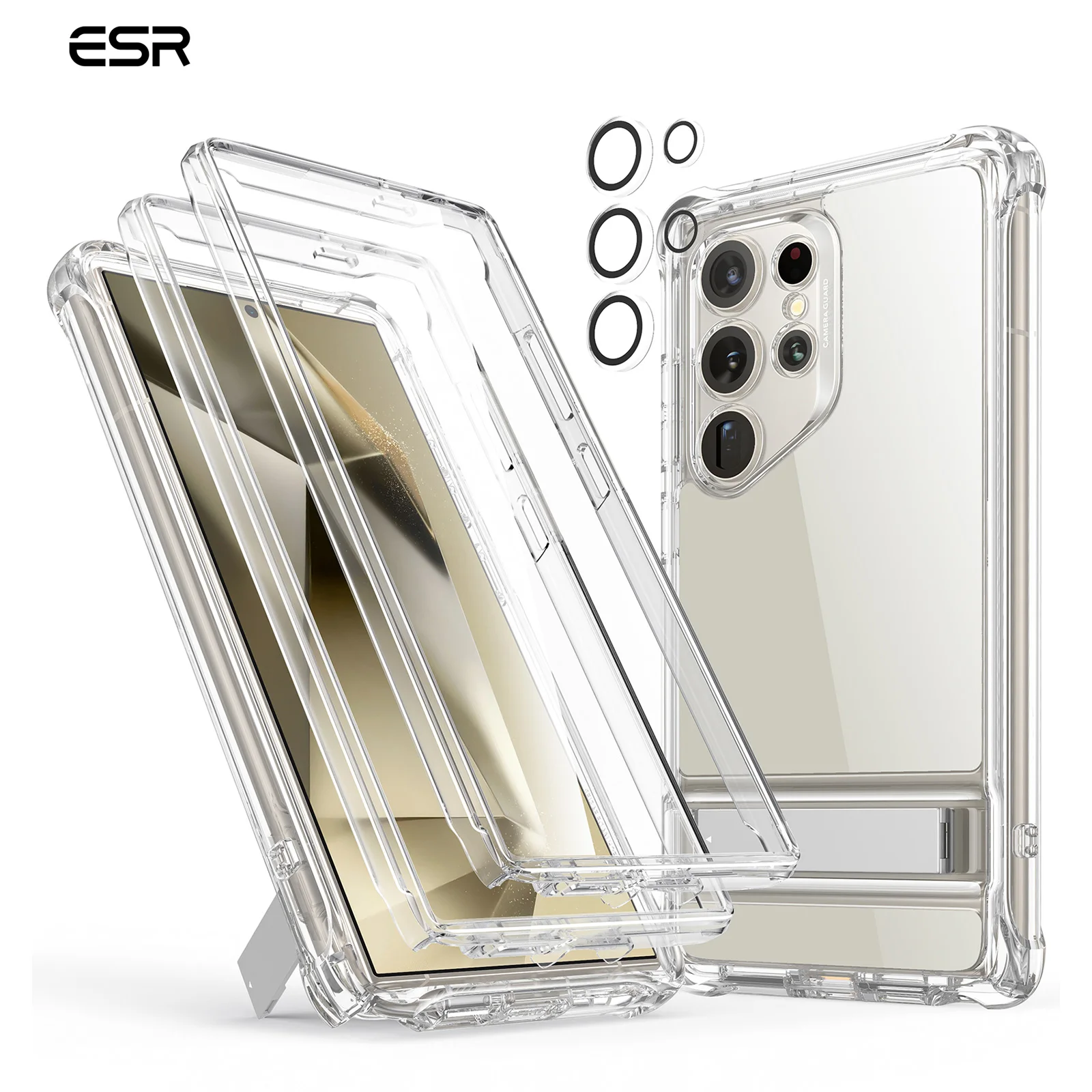 

ESR Case for Galaxy S24 Ultra Camera Kickstand Case for Samsung S24 Ultra Reinforced With Shock -Absorbing Air-Guard Cover