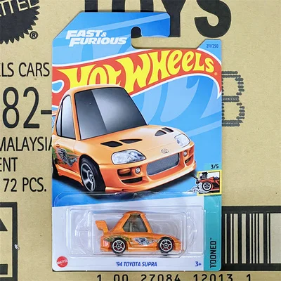 Coche de ruedas originales para niños, juguetes fundidos a presión, Porsche 1/64 Turbo 911 3,6 Toyota Supra, regalo para niños, Fast & Furious 964