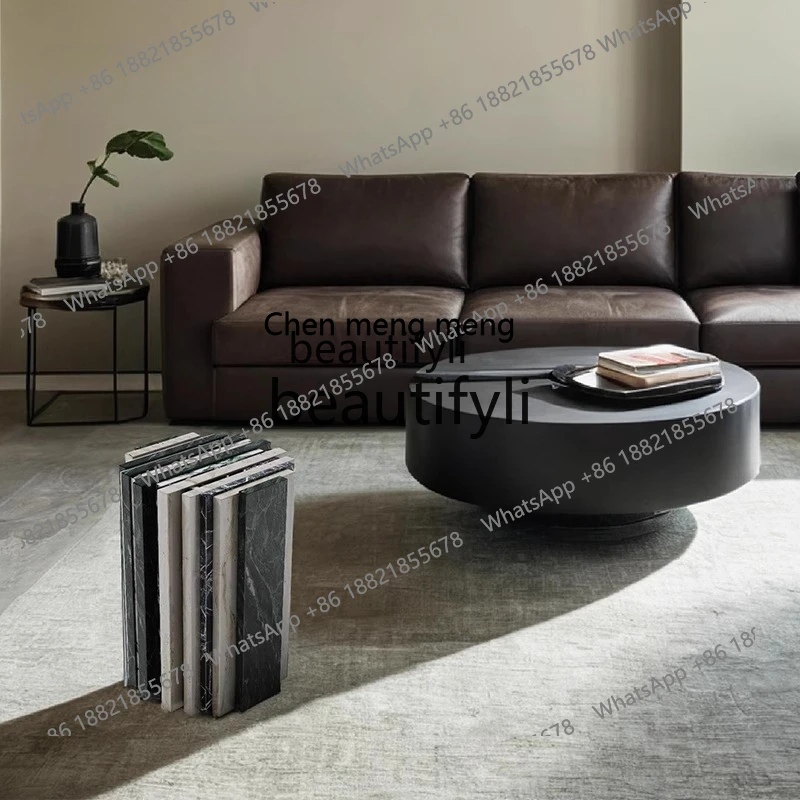 

HMarble Side Table Sofa Light Luxury Home Minimalist Living Room Creative Natural Luxury Stone Corner Table
