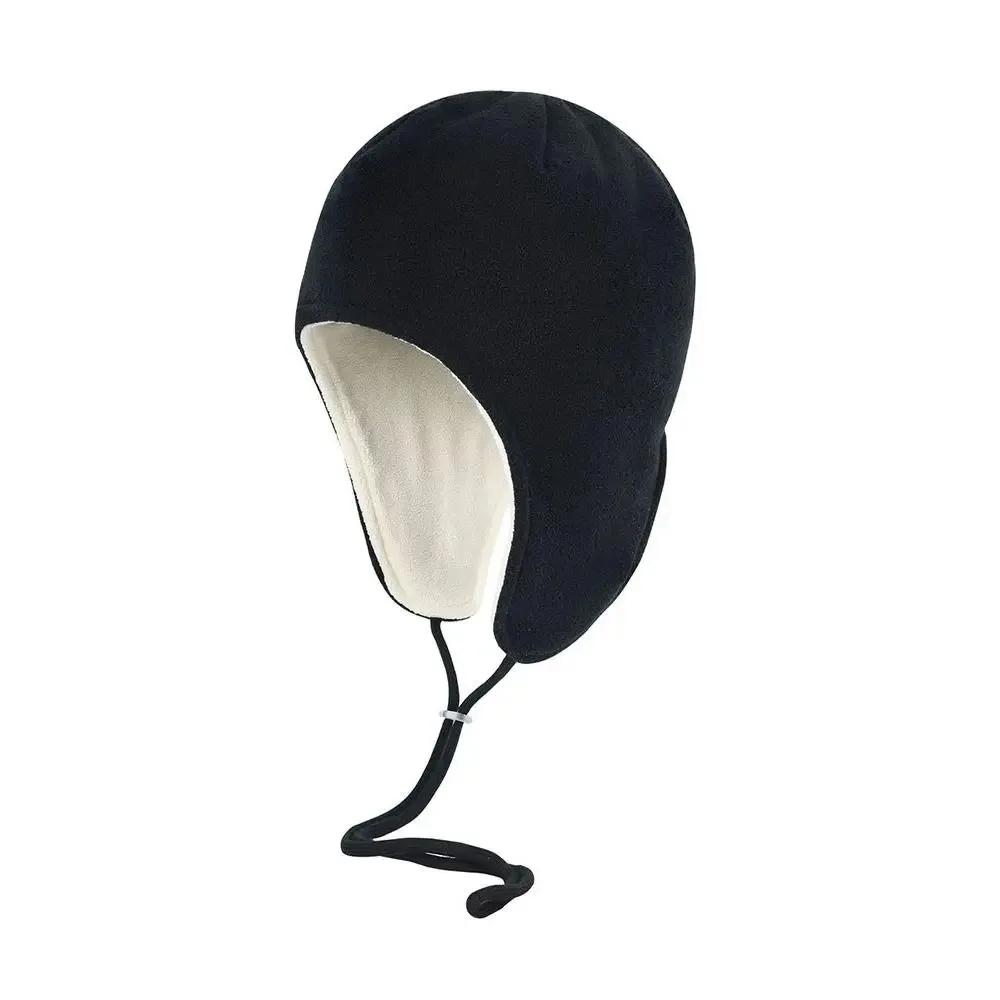 Soft Adjustable Ear Flap Hat Windproof Drawstring Ear Protection Cap Pullover Cap Double-layer Fleece Hat Skiing