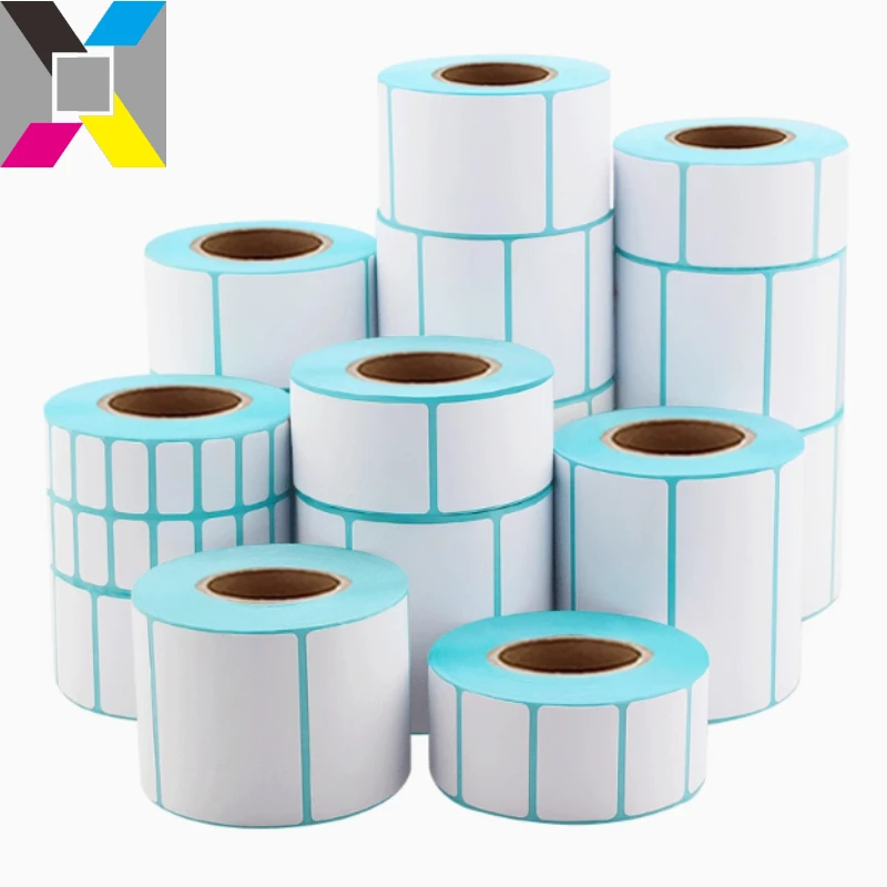 

Бумага для наклеек для принтера для многоразмерной термоэтикетки диаметром 20-50 мм, белая пустая этикетка, термоэтикетка POS