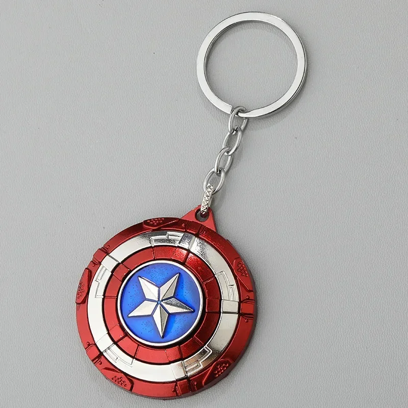 Creative Marvel Series Captain America Shield Keychain Rotating Dripping Shield Avengers Keychain Popular Accessory Pendant