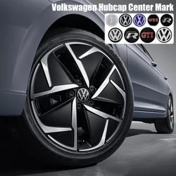 4Pcs Car Wheel Center Hub Cap Stickers Auto Rim Cover Emblem For Volkswagen VW R Line GTI Golf 5 7 Caddy Passat b6 Tiguan Polo