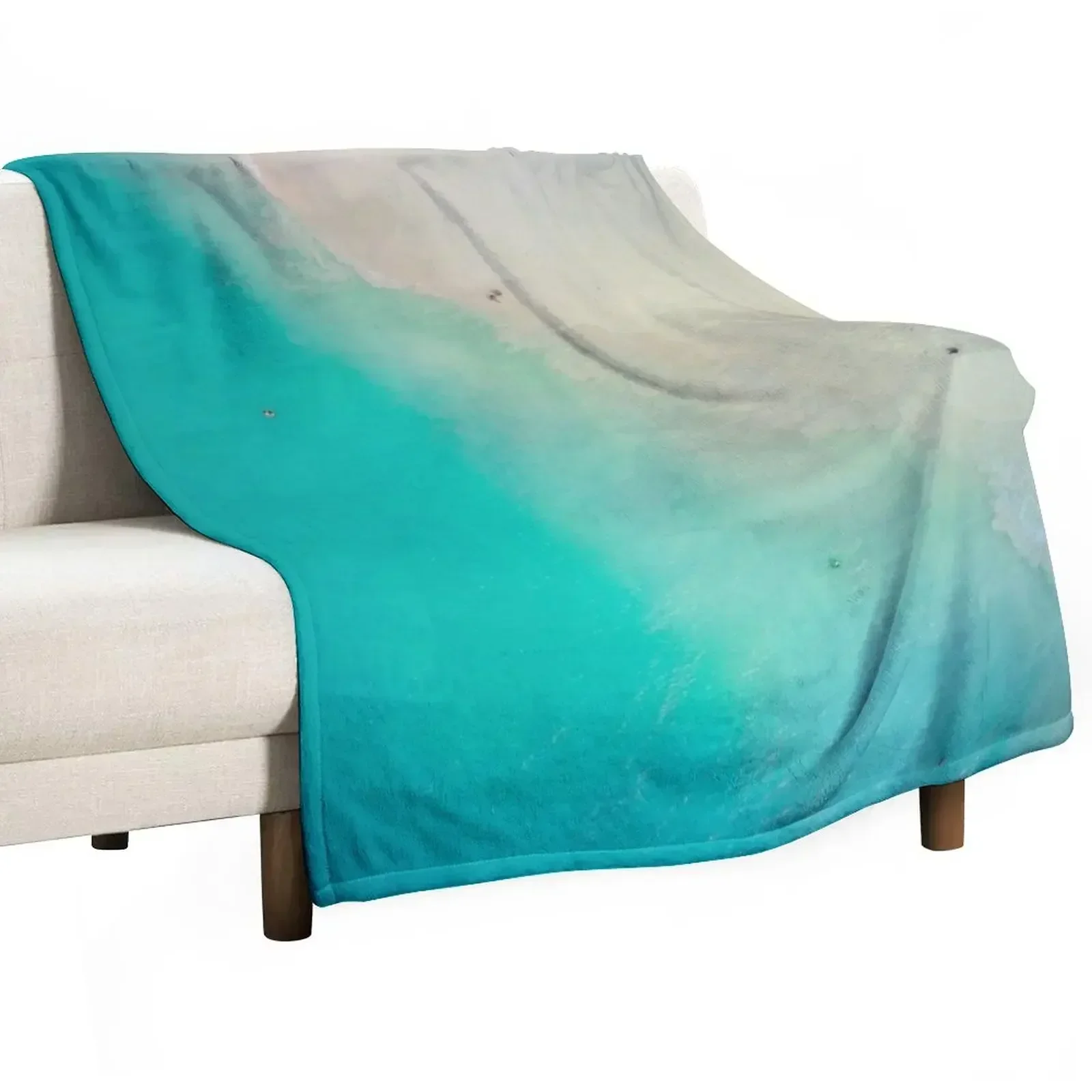 Turquoise Beach Throw Blanket Hairy Vintage Blankets