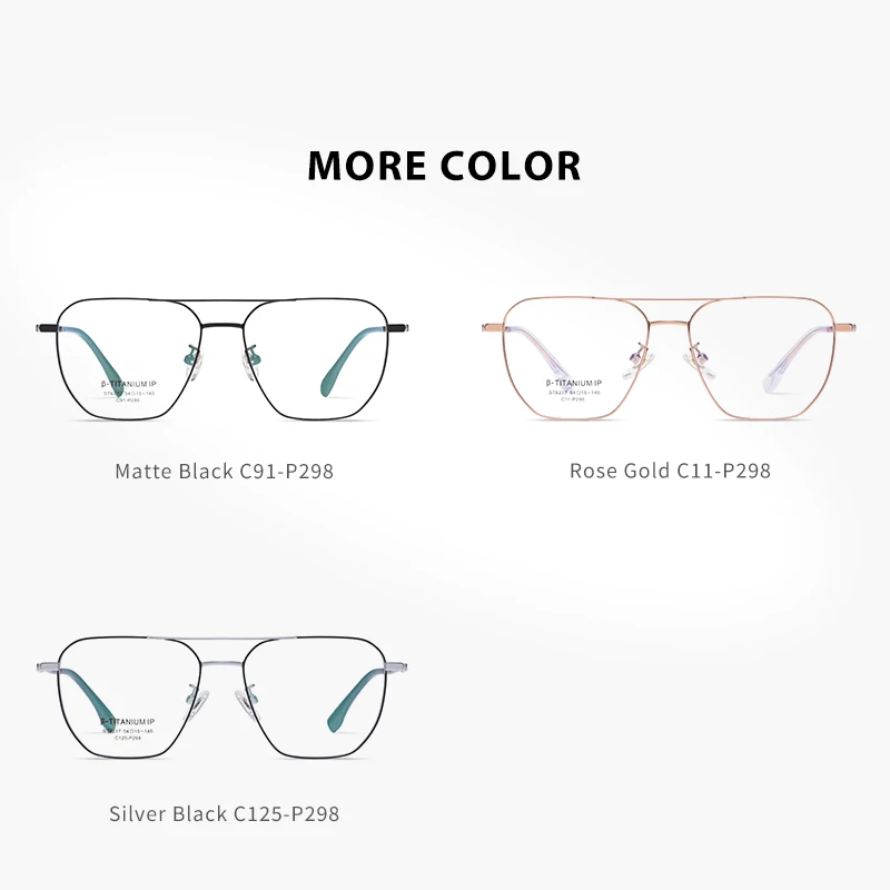 Reven Jate ST6217 Optical Pure Titanium Square Frame Prescription Eyeglasses Rx Men or Women Glasses for Male Female Eyewear