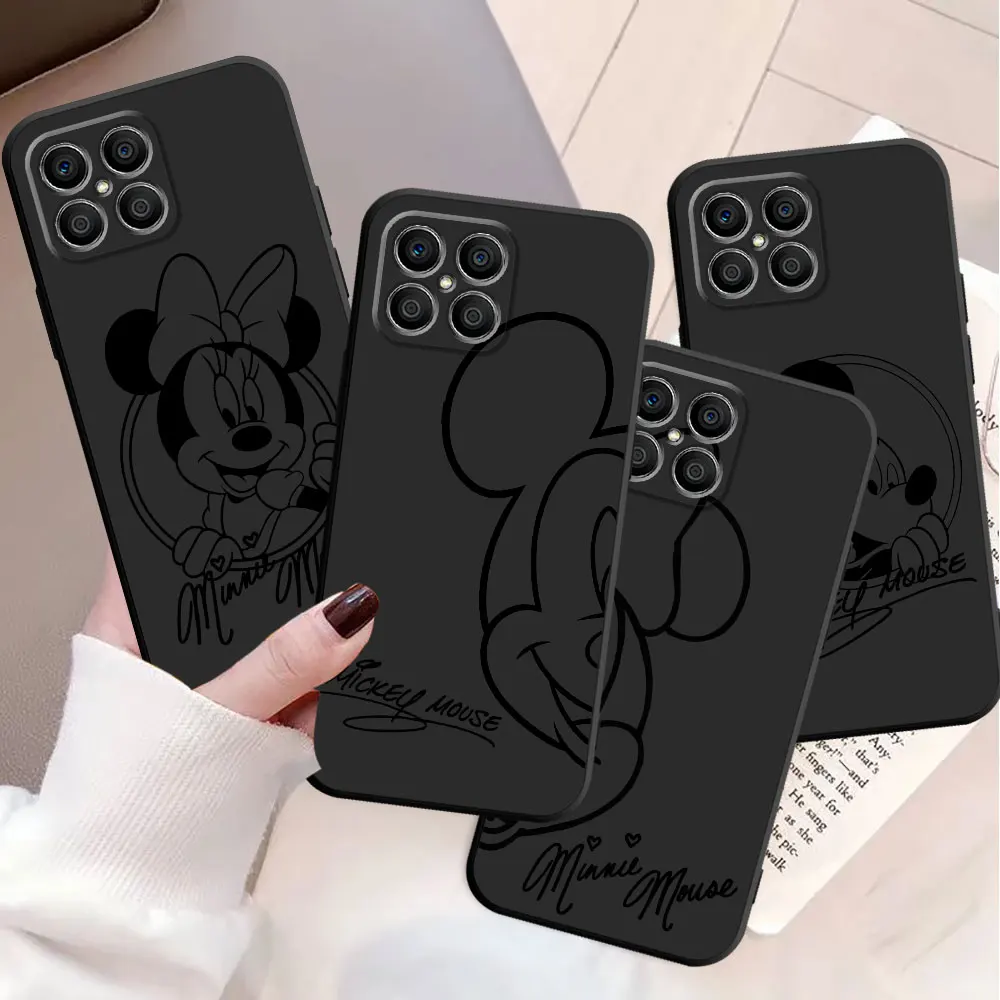 Disney Mickey Case For Honor X8a X8 90 X9a 8X 70 X9 X6 Magic5 Pro P40 Pro Black Soft Phone Funda