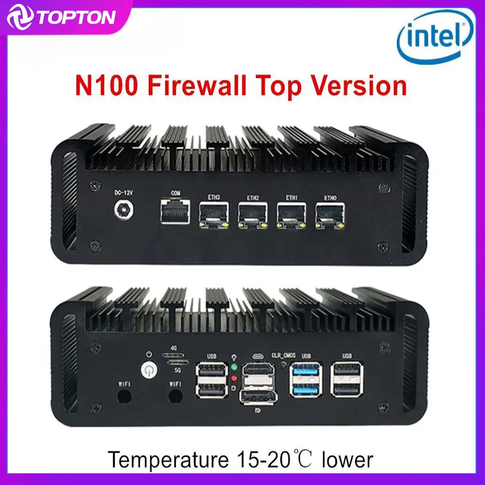Topton Intel Mini PC N150 N100 N4000 Fanless Topversie 4x2.5G i226-V Firewall Router PC Proxmox VPN Server pfSense OPNsense