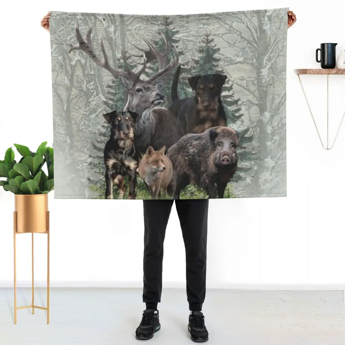 Jagdterrier, Dear Beast & Brute Force v. Renbrad Throw Blanket halloween Camping Furrys Hairy Fashion Sofas Giant Sofa Blankets