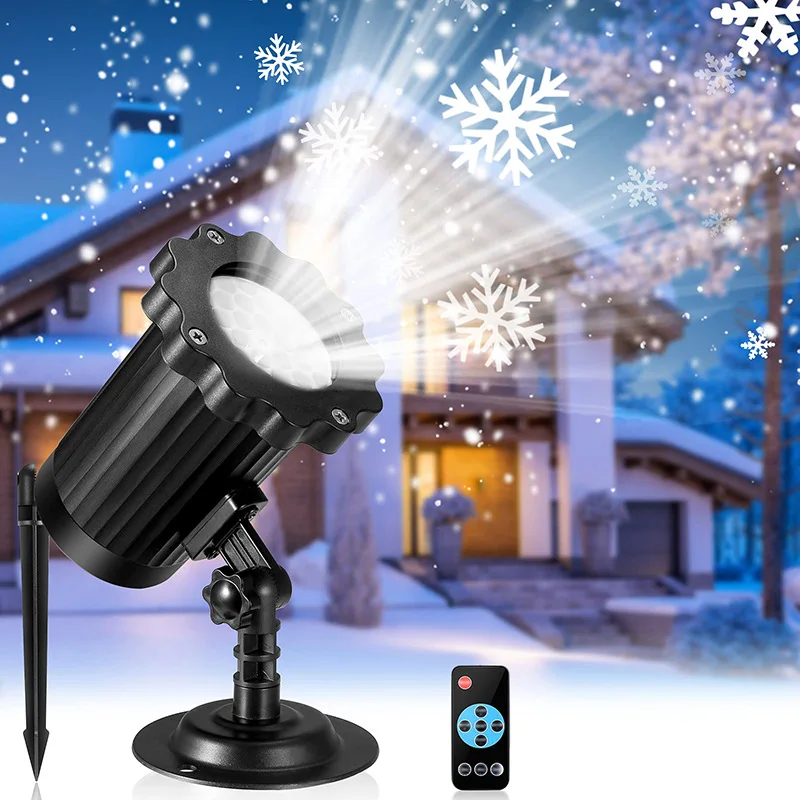 

LED Christmas Snowflake Laser Light Snowfall Projector Stage Light Waterproof Moving Outdoor Decor Party Garden Landscape Lamp