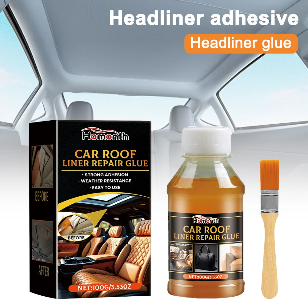 

Car Headliner Adhesive Glue Car Roof Liner Repair Glue Interior Leather Glass Glue Quick Dry Strong Fabric Liquid Repair Glue