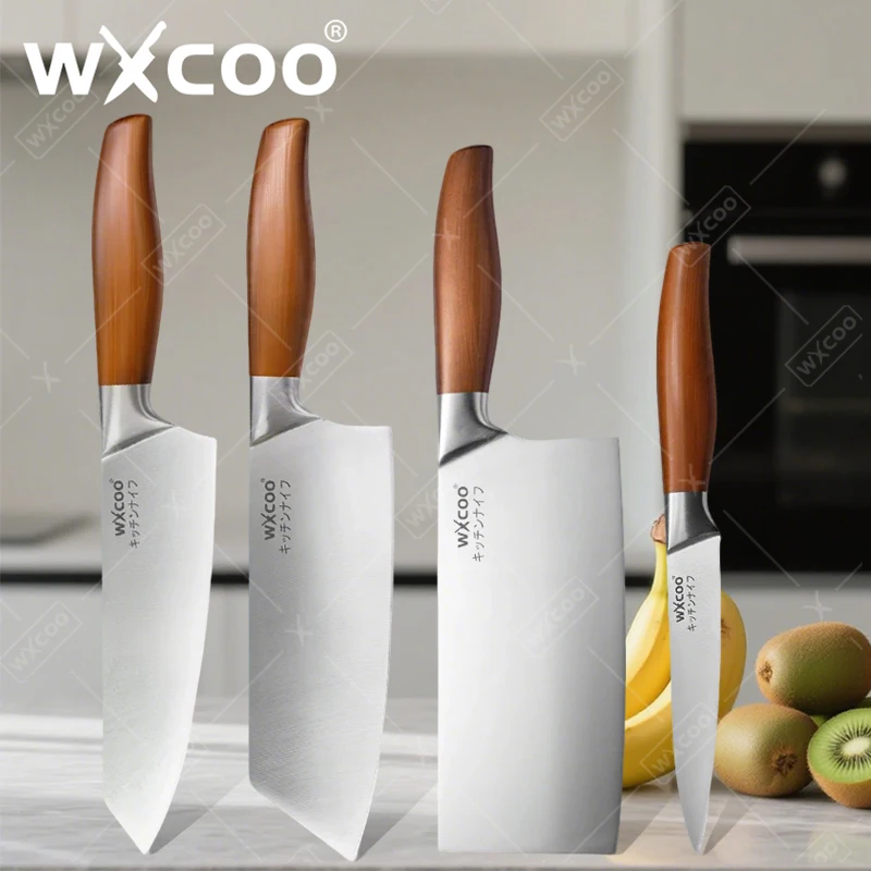 WXCOO Japanische Küchenmesser Kochwerkzeug Kochmesser Santokumes Sushi Messer Schneiden Fischfilet Fleischbeil Edelstahl