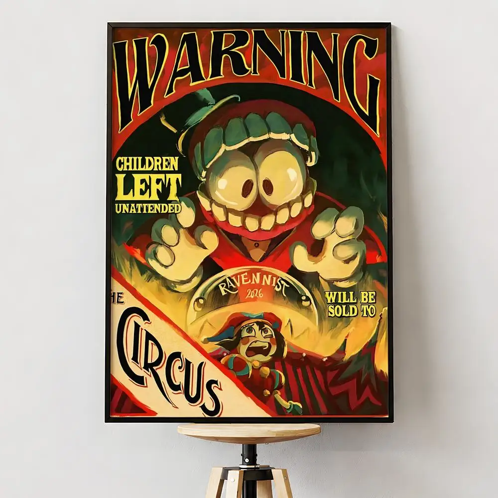 Animation A-Amazing D-Digital Circus Poster, PP, selbstklebendes, dekoratives Poster, wasserfest, für Wohnung, Schlafzimmer – Detail 18