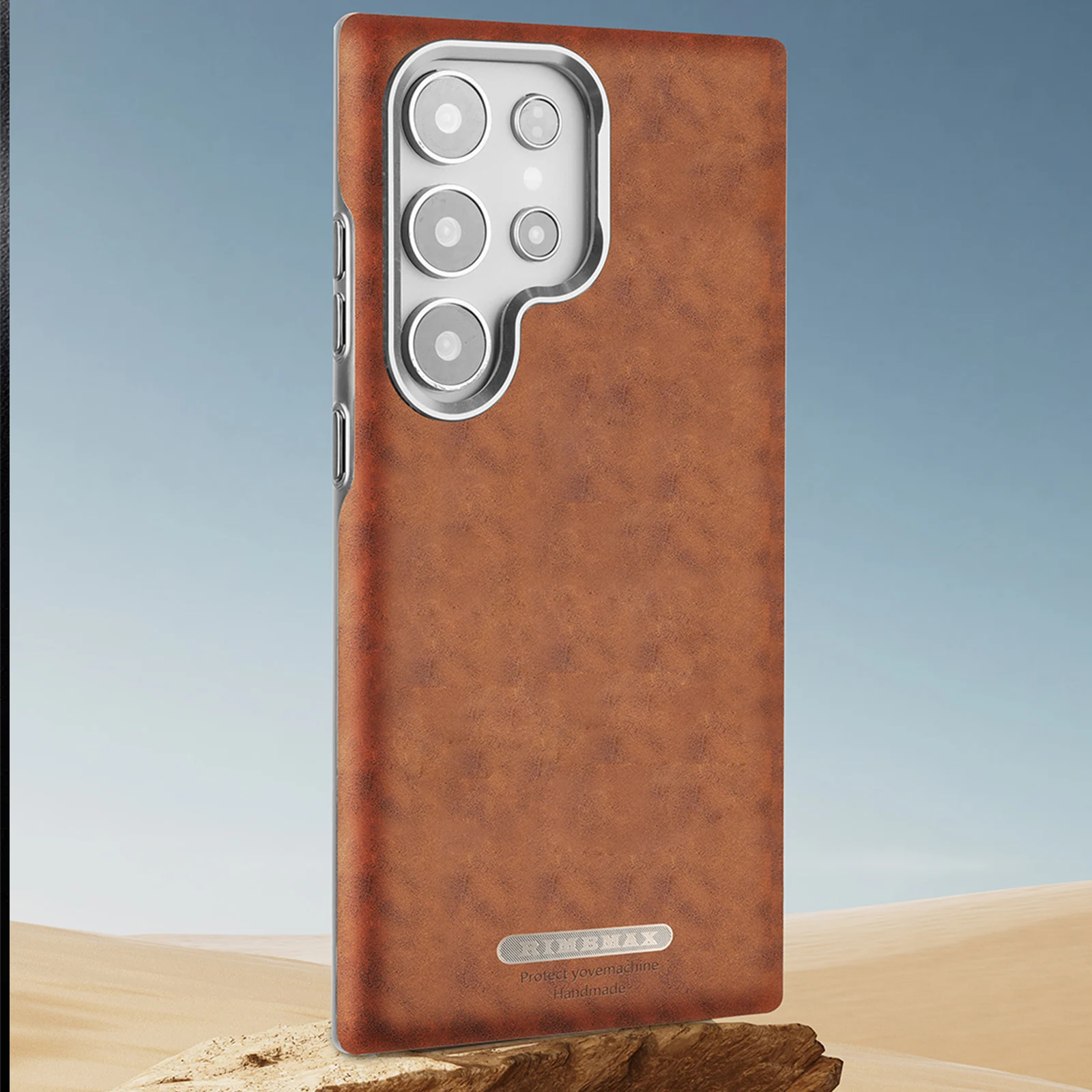 

Premium Faux Leather Magnetic Case For for Samsung Galaxy S25 Ultra S24+ Plus Retro Cover Matte Electroplated Frame Shockproof