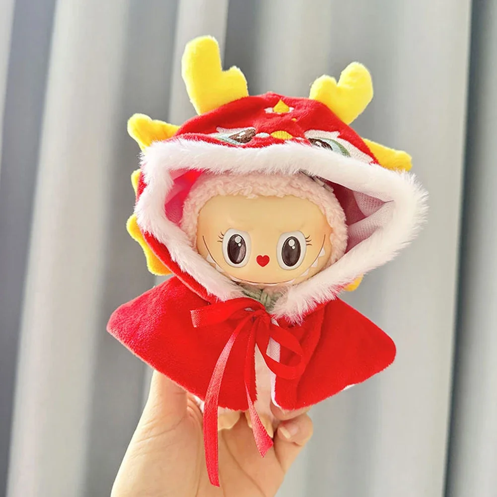 Mini ropa de muñeca de peluche de 15-17cm, accesorios para Corea, Kpop Exo Labubu Idol V1 V2, capa de león, regalo de ropa de Nochevieja