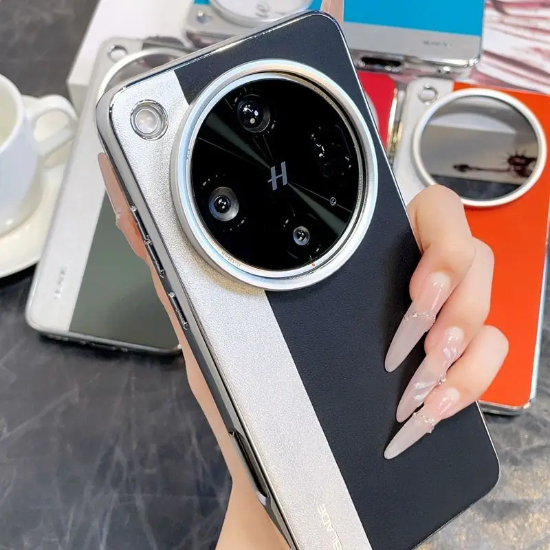 For OPPO Find X8 Ultra X8S Plus Case Simple Electroplating Frame Color Matching Leather Anti-drop Cover For OPPO Find X8 Pro