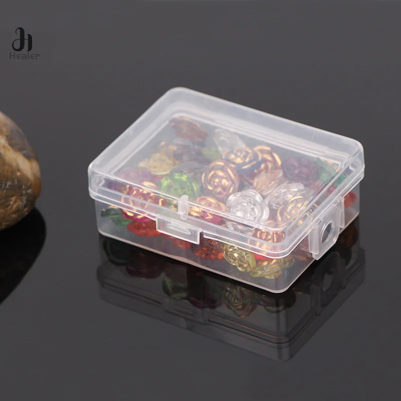 1PC Plastic Transparent Storage Box Square Small Items Case Packing Boxes Jewelry Beads Container Sundries Organizer