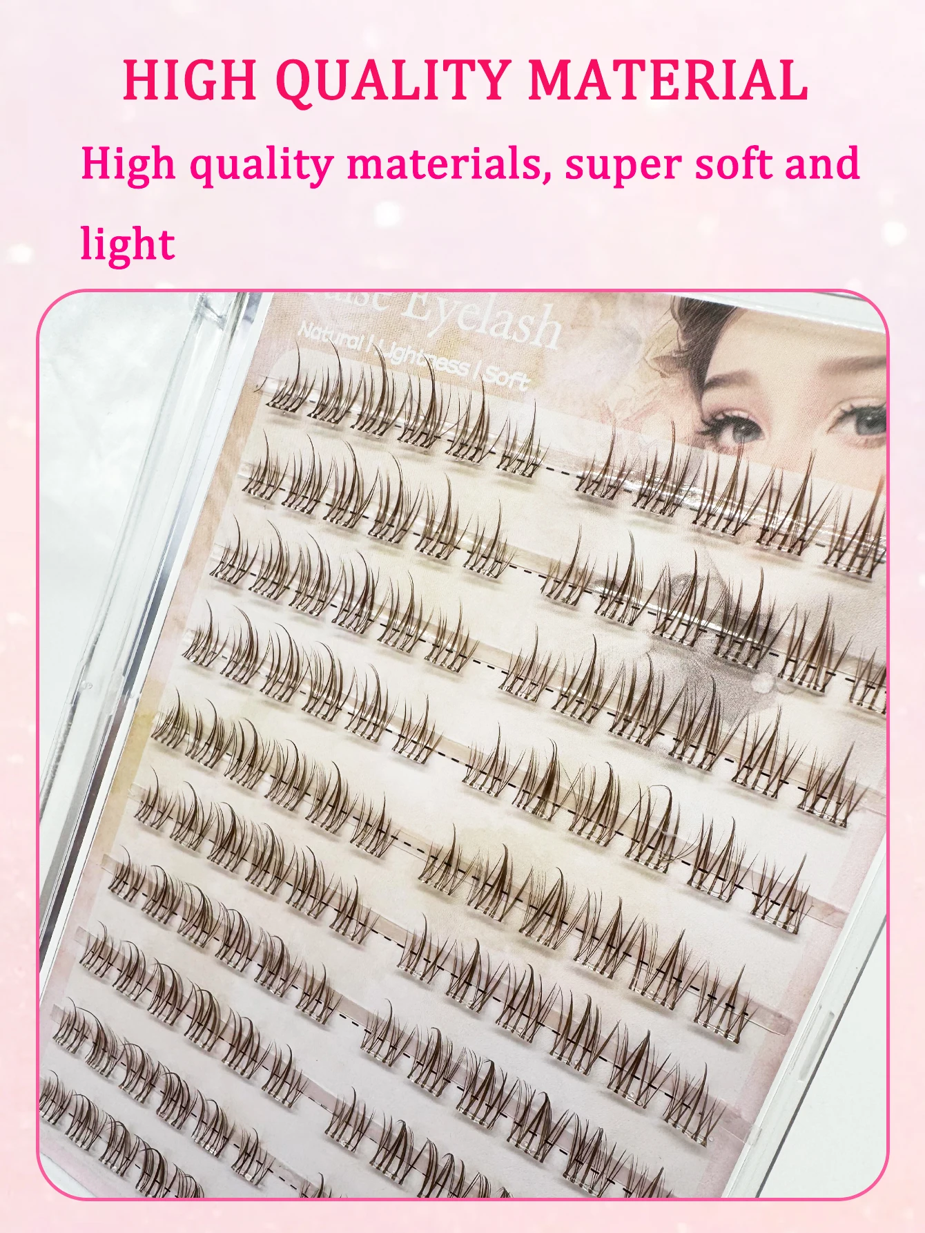 Glue Free Coffee color Sunflower False Eyelashes 10 Pairs Big Volume Individual Lashes Large Capacity Brown Natural Eyelashes