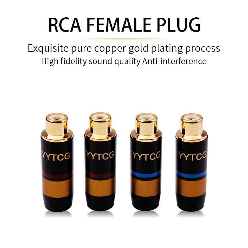 YYTCG 4pcs/lot High Quality Gold Plating RCA Connector RCA Female Jack Adapter Video/Audio Wire Connector