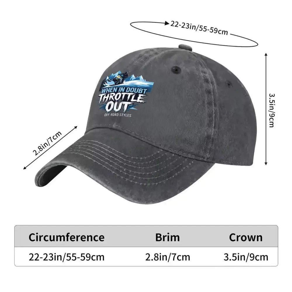 1pc Unisex Snowmobile Themed Vintage Washed Baseball Cap - Men's Trendy Hat - Versatile Duckbill Cap - Fun Print - A Unique Birt