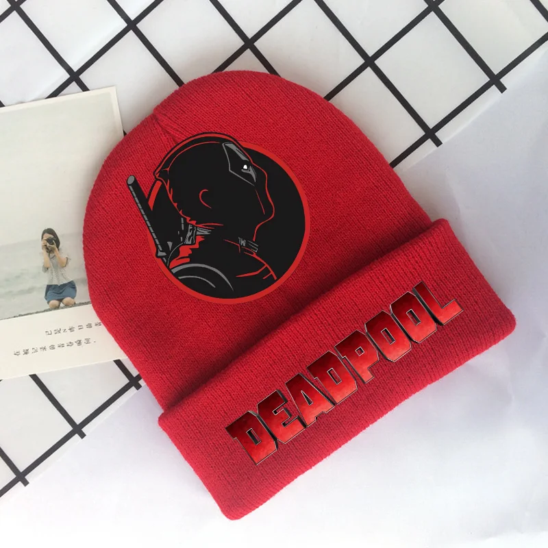 MARVEL Deadpool and Wolverine Knitted hat keep warm cartoon periphrey knit cap boys girls street wear outdoor 2024 new fashion