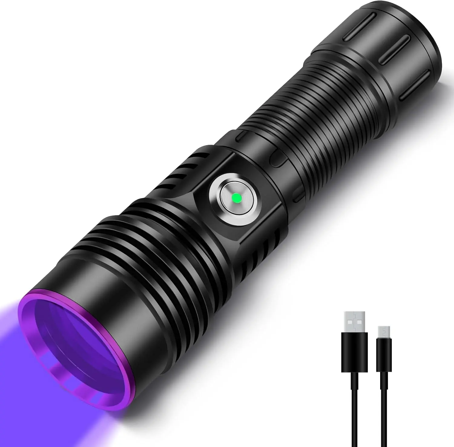 

Rechargeable 365nm UV Flashlight for Pet Urine, Scorpions, Resin, Rocks, Blood & Uranium Glass