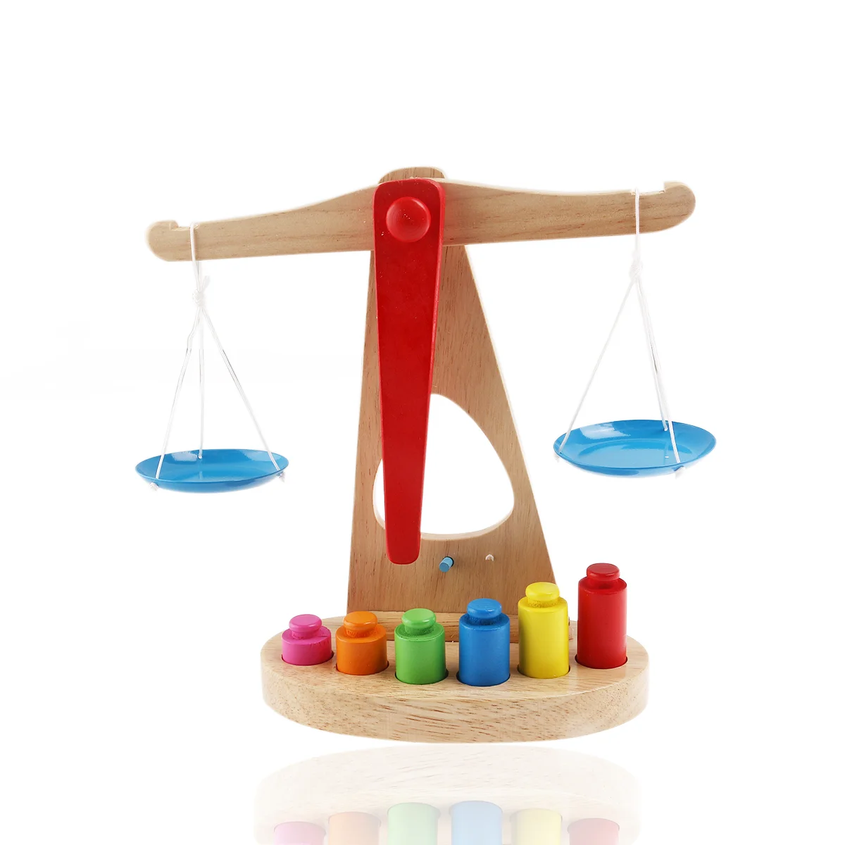 Kids Toy Children's Toys Wooden Balance Scale Scales Weights Educational Bamboo Baby