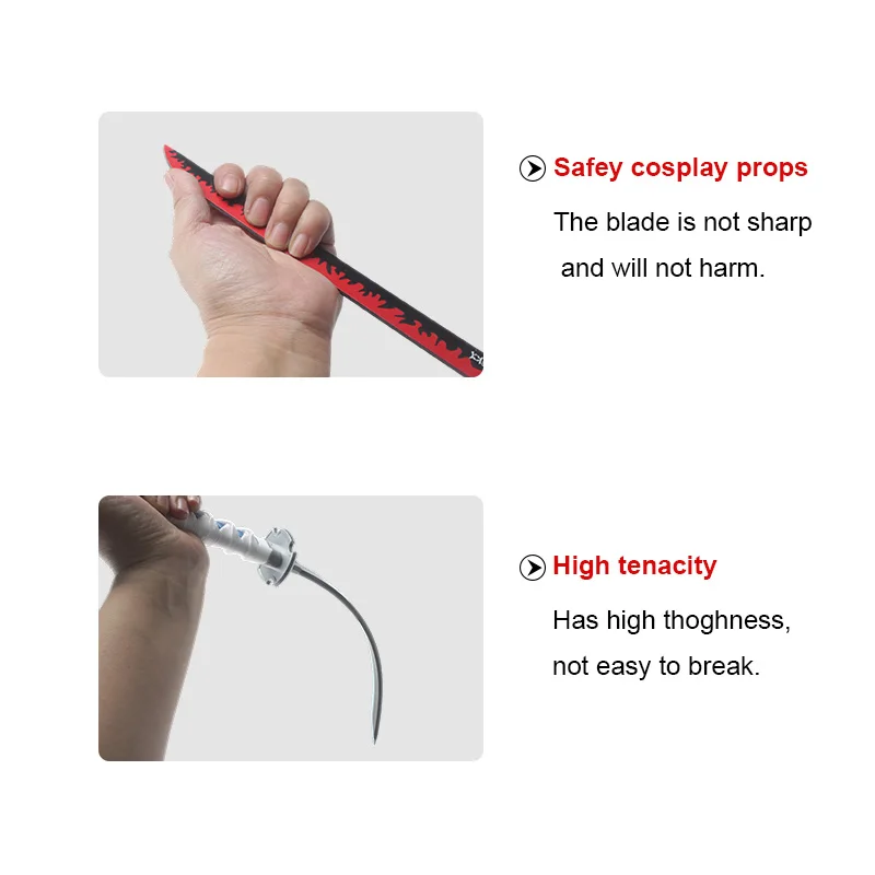 Anime Cosplay Katana 43cm/16.9in Rekwizyty do kostiumów świątecznych Shinobu biały Kyoujurou Giyuu Plastikowy miecz-zabawka z oryginalnym wzorem