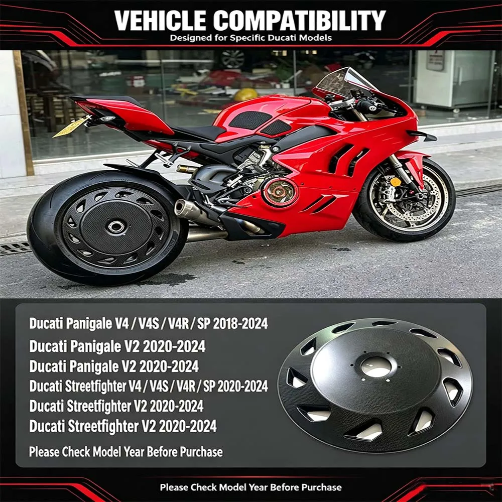For Ducati Panigale Streetfighter V2 V4 V4S V4R 2018-2023 2024 Motorcycle Carbon Fiber Rear Wheel Cover  Fairing black Matte