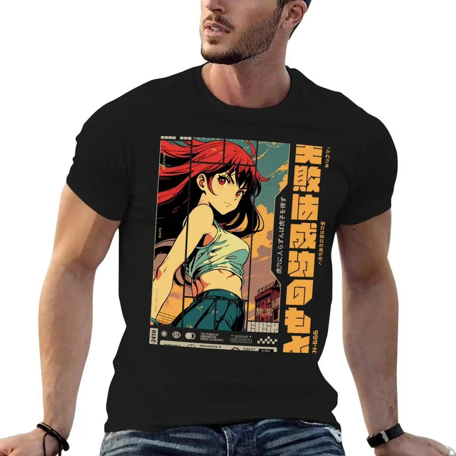 

Red-haired woman at sunset in Tokyo T-Shirt t shirts for man graphic tees funny t shirts man T-Shirt