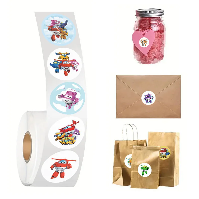 500 قطعة سوبر أجنحة لتقوم بها بنفسك لفة ملصقات وسادة جذع الثلاجة مقاوم للماء أنيمي ملصقات أنيمي الشكل صورة اللعب ملصق هدية