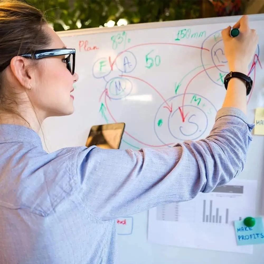 لوح مسح جاف مغناطيسي مقاس 48 × 36 مع حامل قلم تحديد قابل للإزالة #2