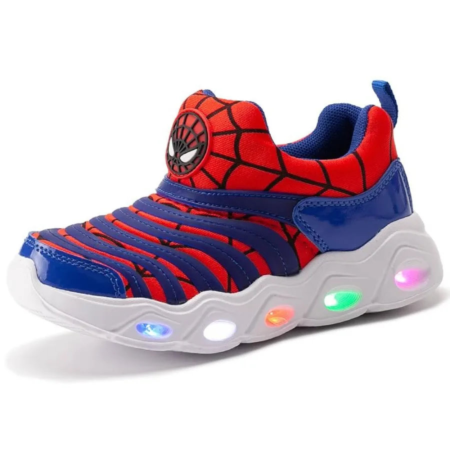YUNICUS Light Up Shoes Led Flash Sneakers with Spider Upper USB Charge for Boys Girls Toddles Best Gift for Birthday Thanksgivi