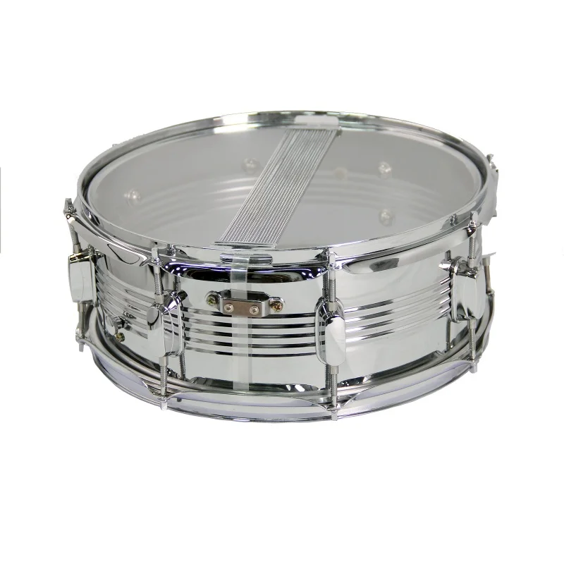 New Developed 14*5.5 Inch Stainless Steel Snare Drum Beginner-Friendly Marching Snare Drum with Strap