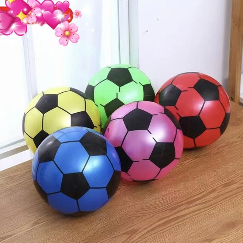 20cm Children Soccer Ball Multicolor PVC Inflatable Hand Pat Football Sports Matches Training Outdoor Games Beach Elastic Balls