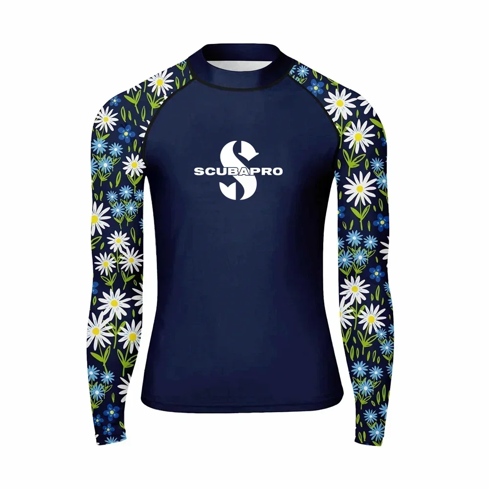 2025 Men's Funny Swimwear Rash Guards Long Sleeve Surf T-shirt UV Protection Swimsuit Surfing Diving Swimming Skinsuit Rashguard