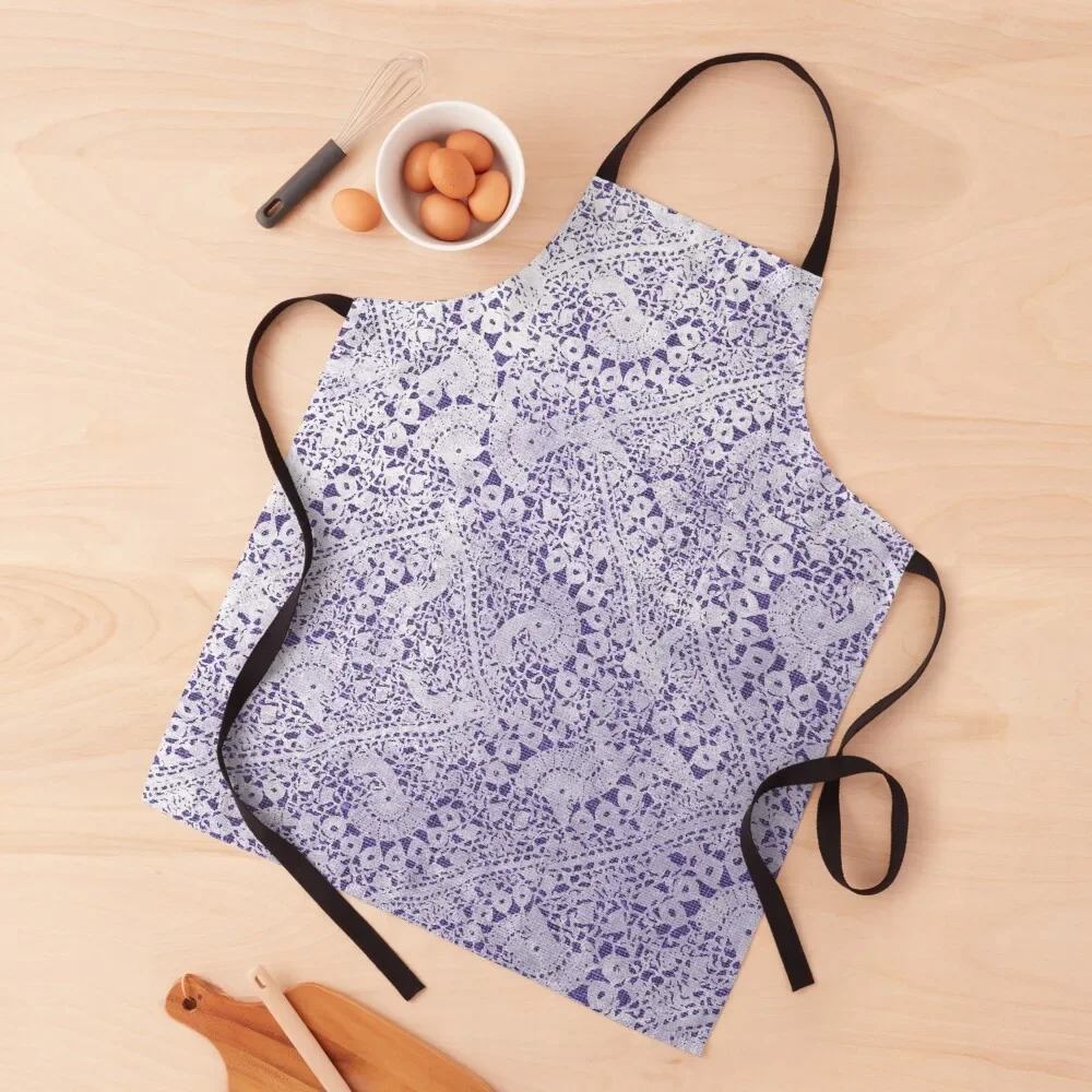 

Burlap Lace Purple Pattern Apron Professional Barber professional kitchen Useful Things For Kitchen For Kitchen Women Apron