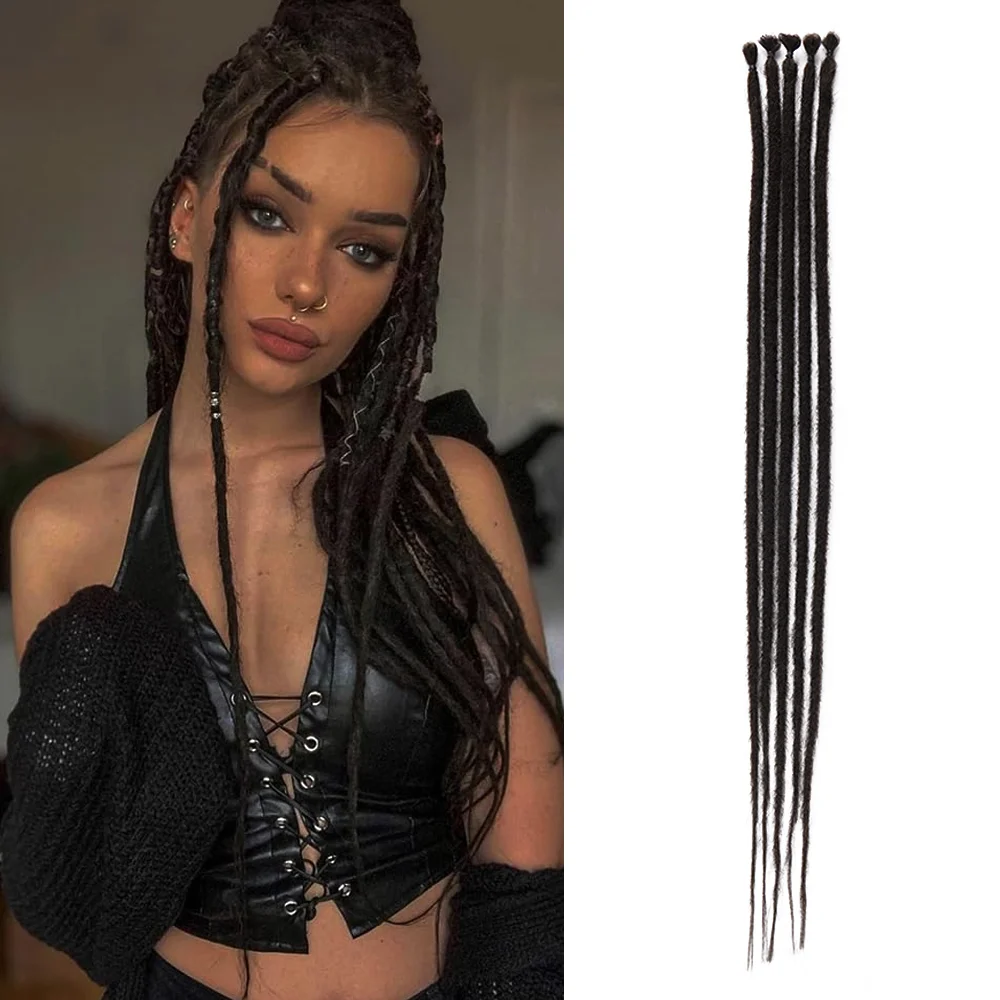 Extensions de Dreadlock Synthétiques au Crochet, 5 Brins de 24 Pouces, Cheveux de Type Humain, Blond Ombré