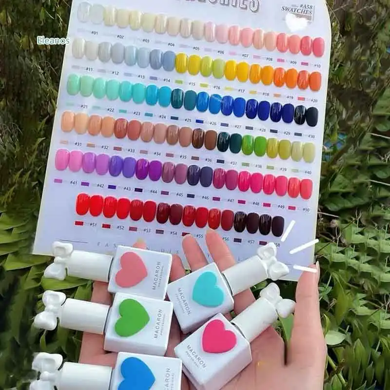 

Eleanuos Cute Sweetheart 58pcs*15ml Korean Candy Gel Polish Set Sansu UV Gel Manicure Salon Soak Off Nail Polish With Color Card