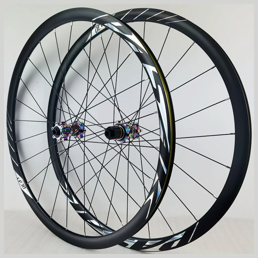 700C Bike wheel set Disc brake Road bike Wheelset Off-road straight Pull wheelset 120 Click 6 claw hub 8-12 speed 30MM Rim 29er